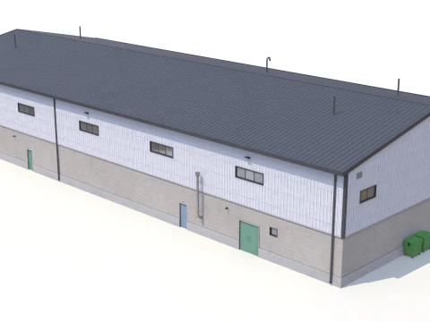 Budynek Przemysłowy 28 PBR Model 3D