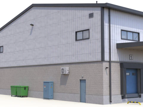 Budynek Przemysłowy 28 PBR Model 3D