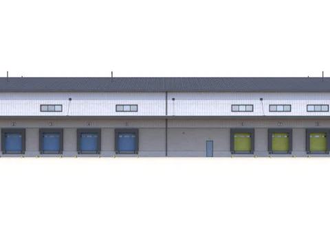 Budynek Przemysłowy 28 PBR Model 3D