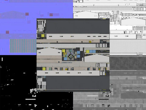 Budynek Przemysłowy 28 PBR Model 3D