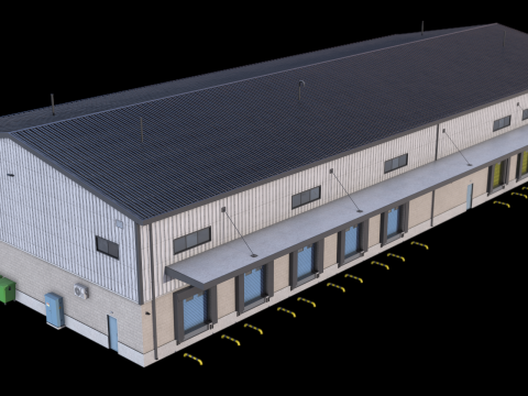 Gedung Industri 28 PBR Model 3D