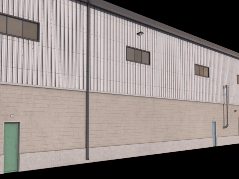 Gedung Industri 28 PBR Model 3D
