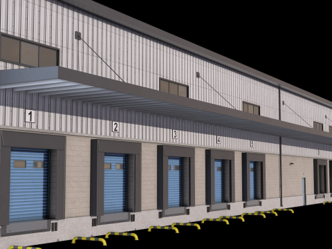 Gedung Industri 28 PBR Model 3D