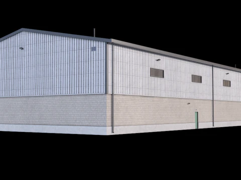Budynek Przemysłowy 28 PBR Model 3D