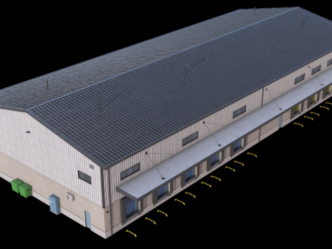 Gedung Industri 28 PBR Model 3D