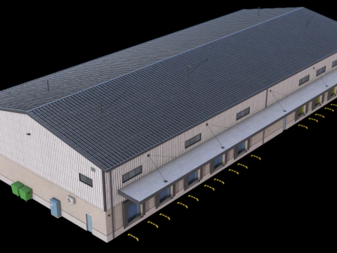 Budynek Przemysłowy 28 PBR Model 3D