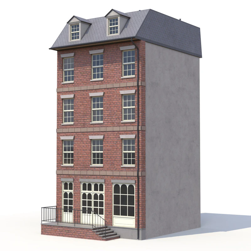 Edificio de apartamentos 6 PBR Modelo 3D .c4d .max .obj .3ds .fbx .stl .blend