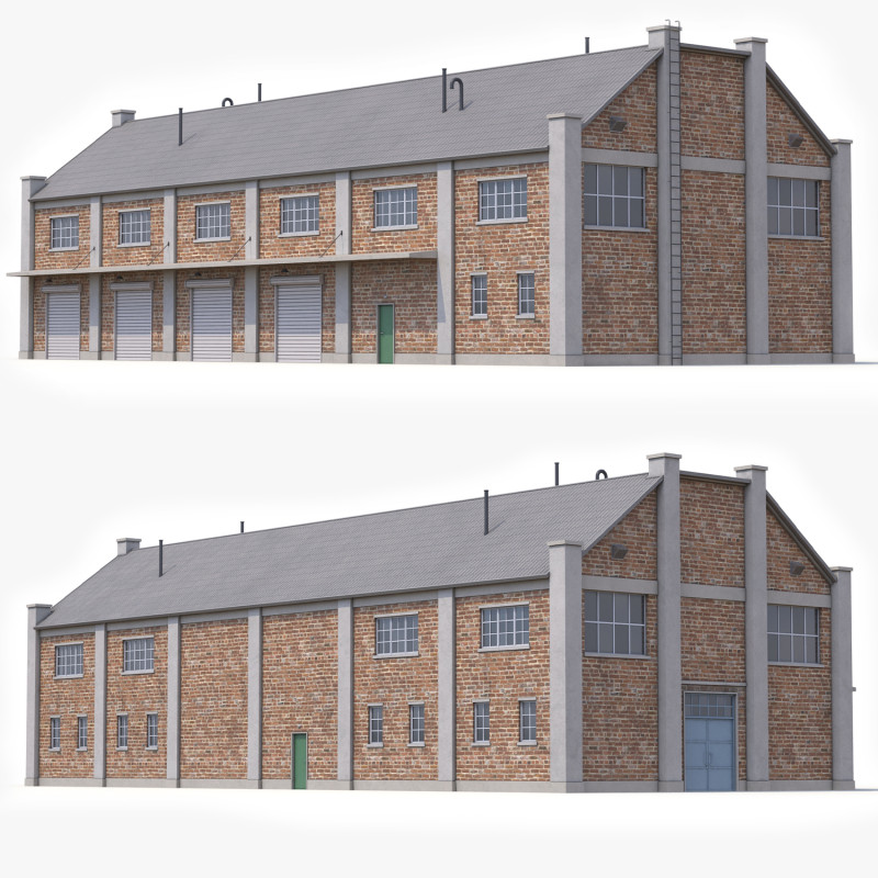 Edificio Industriale 29 PBR Modello 3D .c4d .max .obj .3ds .fbx .stl .blend 