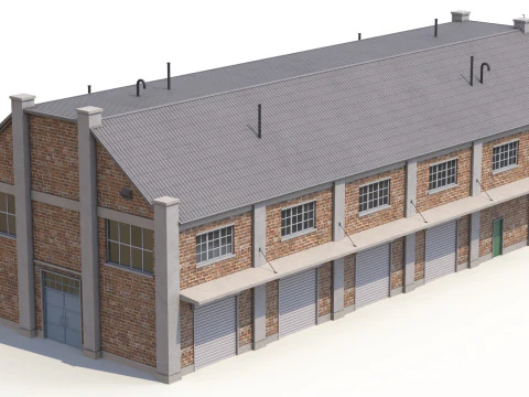 Pr&eacute;dio Industrial 29 PBR Modelo 3D