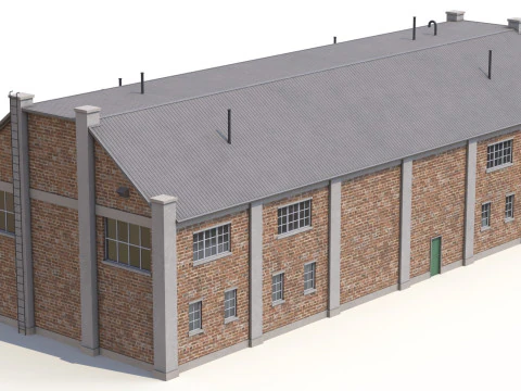 Pr&eacute;dio Industrial 29 PBR Modelo 3D