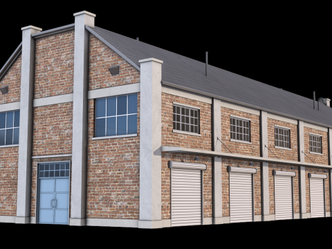 Edificio Industriale 29 PBR Modello 3D