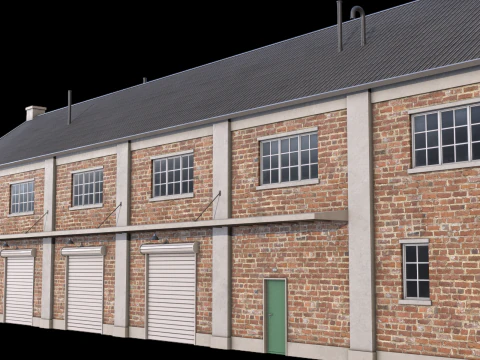 Pr&eacute;dio Industrial 29 PBR Modelo 3D