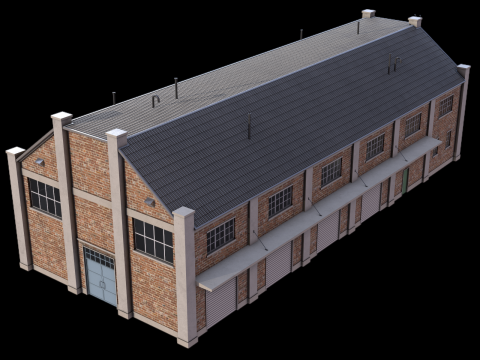 Edificio Industriale 29 PBR Modello 3D