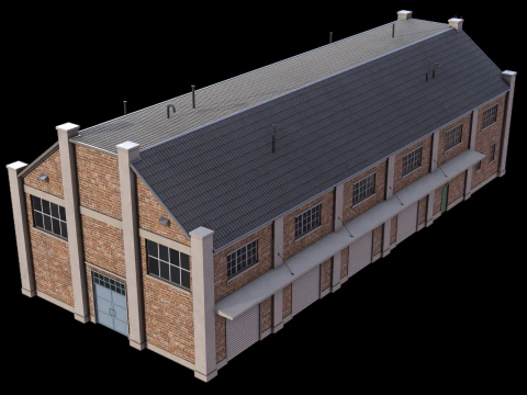 Pr&eacute;dio Industrial 29 PBR Modelo 3D