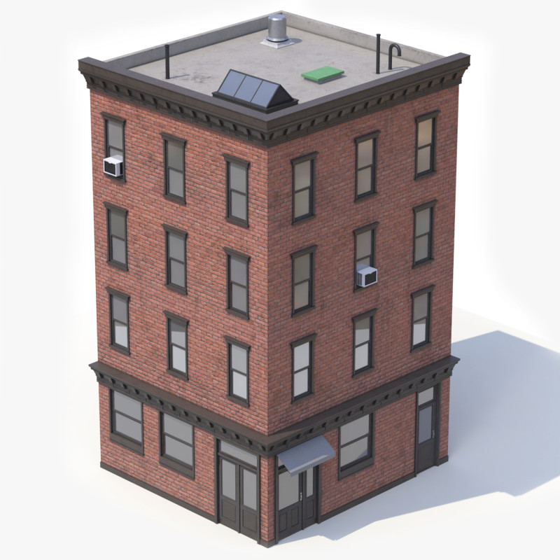 Immeuble 7 PBR Modèle 3D .c4d .max .obj .3ds .fbx .stl .blend 