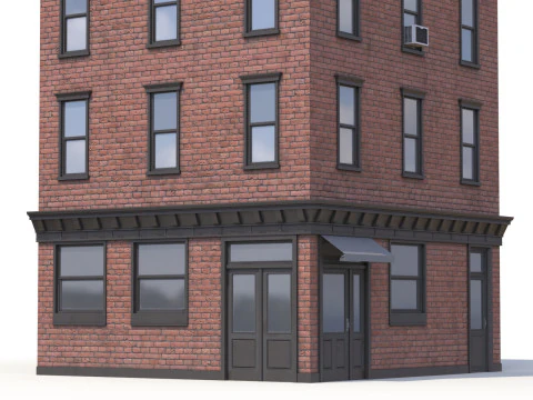 Edificio di appartamenti 7 PBR Modello 3D