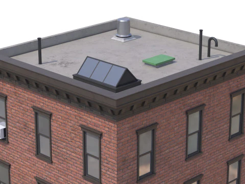 Edificio di appartamenti 7 PBR Modello 3D