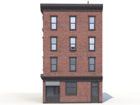 Edificio di appartamenti 7 PBR Modello 3D