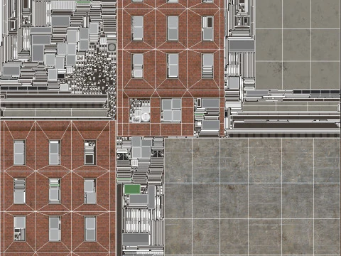 Edificio di appartamenti 7 PBR Modello 3D