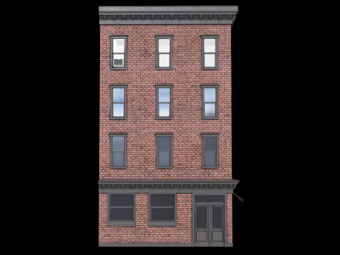 Edificio di appartamenti 7 PBR Modello 3D