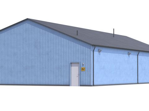 蓝色工业大厦30号PBR 3D 模型