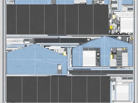 Blue Industrial Building 30 PBR 3D Model