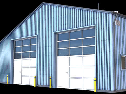 蓝色工业大厦30号PBR 3D 模型