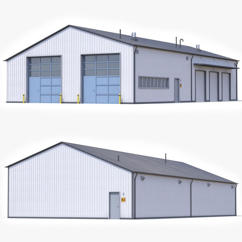 Gedung Industri 30 PBR Model 3D .c4d .max .obj .3ds .fbx .stl .blend