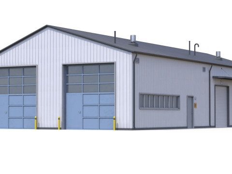 Gedung Industri 30 PBR Model 3D