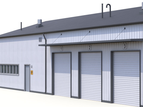 Gedung Industri 30 PBR Model 3D