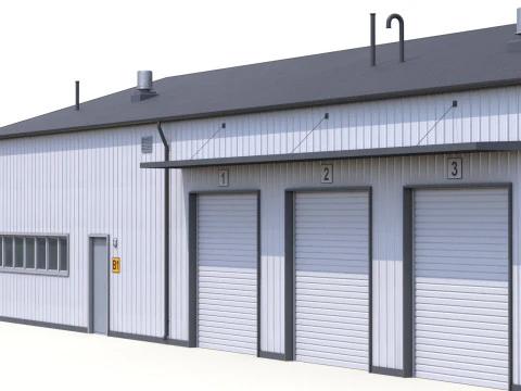 Edificio industriale 30 PBR Modello 3D