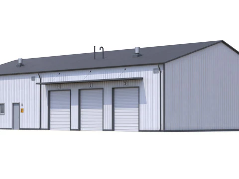 Edificio industriale 30 PBR Modello 3D