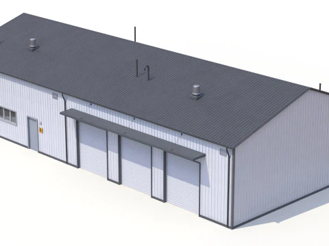 Edificio industriale 30 PBR Modello 3D