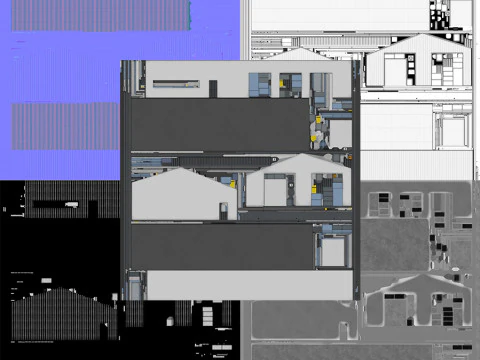 Edificio industriale 30 PBR Modello 3D