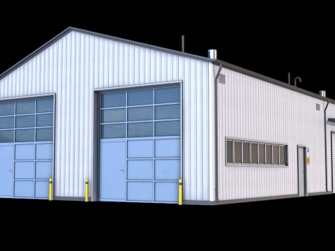 Edificio industriale 30 PBR Modello 3D