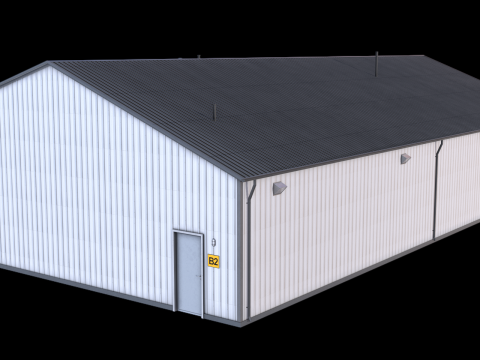 Gedung Industri 30 PBR Model 3D