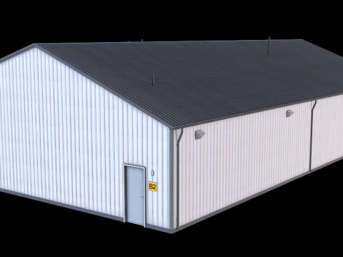 Edificio industriale 30 PBR Modello 3D