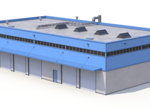 蓝色工业大厦31号PBR 3D 模型