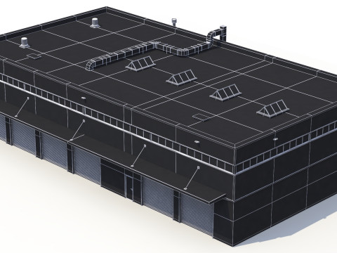 蓝色工业大厦31号PBR 3D 模型