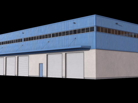 蓝色工业大厦31号PBR 3D 模型