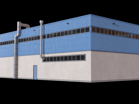 蓝色工业大厦31号PBR 3D 模型