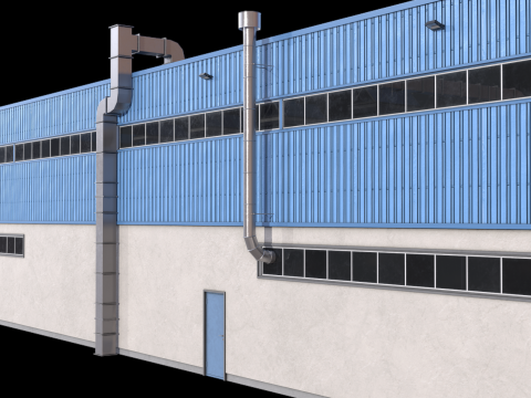 蓝色工业大厦31号PBR 3D 模型