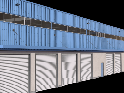 蓝色工业大厦31号PBR 3D 模型