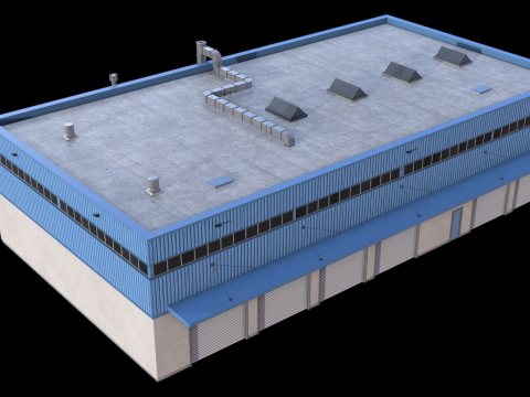 蓝色工业大厦31号PBR 3D 模型