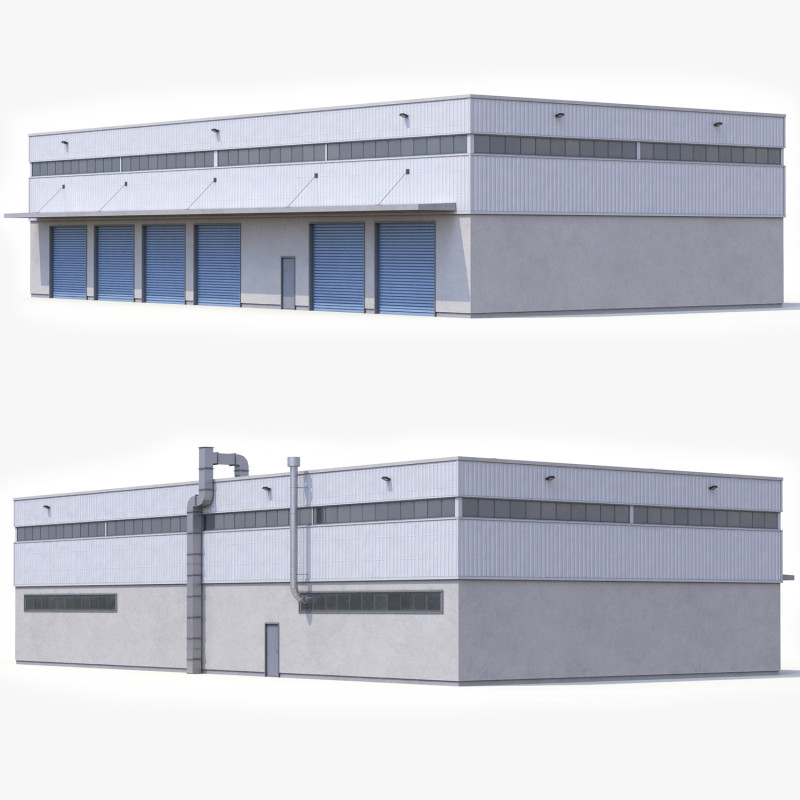 Nave Industrial 31 PBR Modelo 3D .c4d .max .obj .3ds .fbx .stl .blend