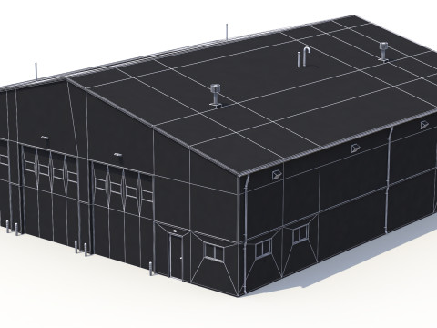 Pr&eacute;dio Industrial 32 PBR Modelo 3D
