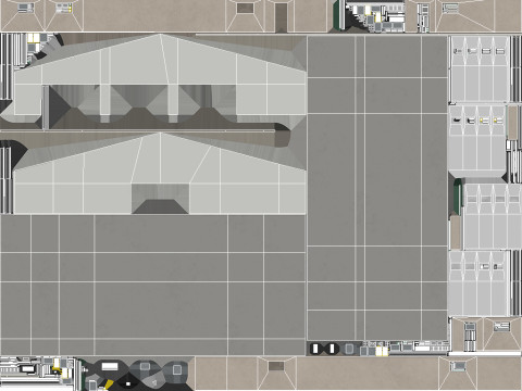 Pr&eacute;dio Industrial 32 PBR Modelo 3D