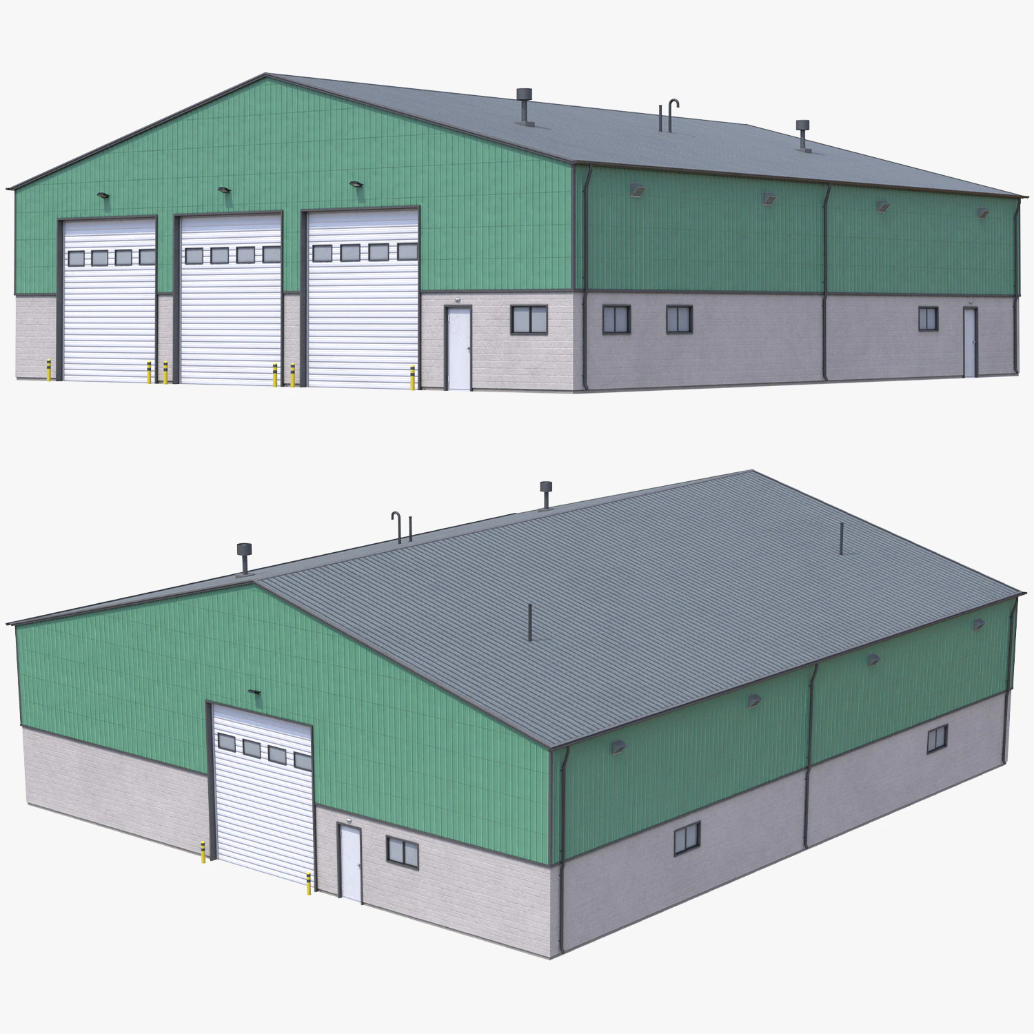 Gedung Industri Hijau 32 PBR Model 3D .c4d .max .obj .3ds .fbx .stl .blend 