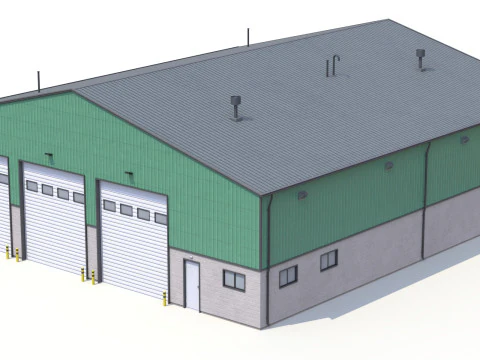 Gedung Industri Hijau 32 PBR Model 3D