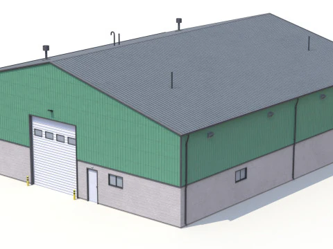 Gedung Industri Hijau 32 PBR Model 3D